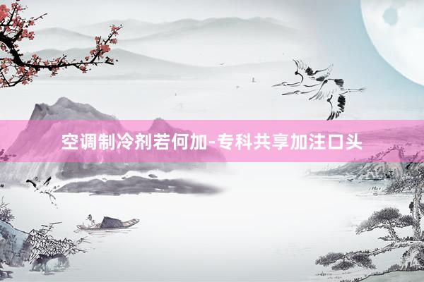 空调制冷剂若何加-专科共享加注口头